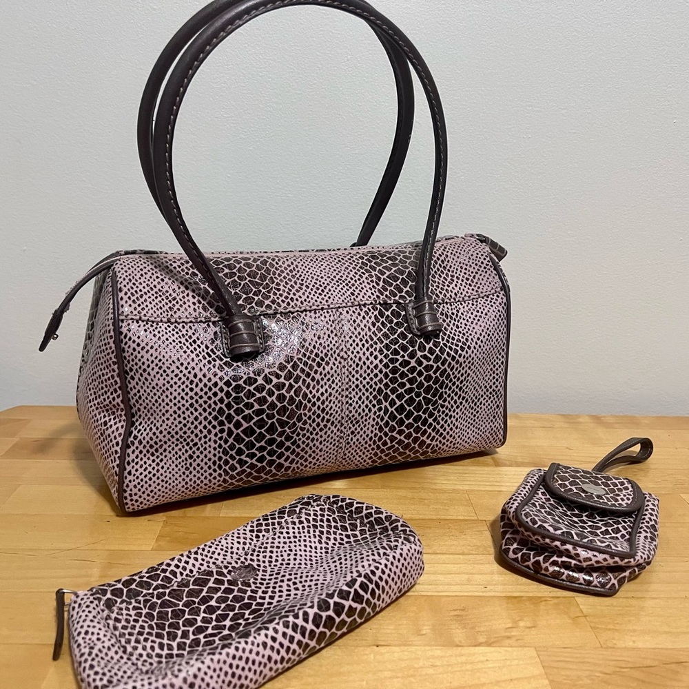 1990’s NineWest Women’s Hobo Snakeskin Patterned Double Handbag & Accessories